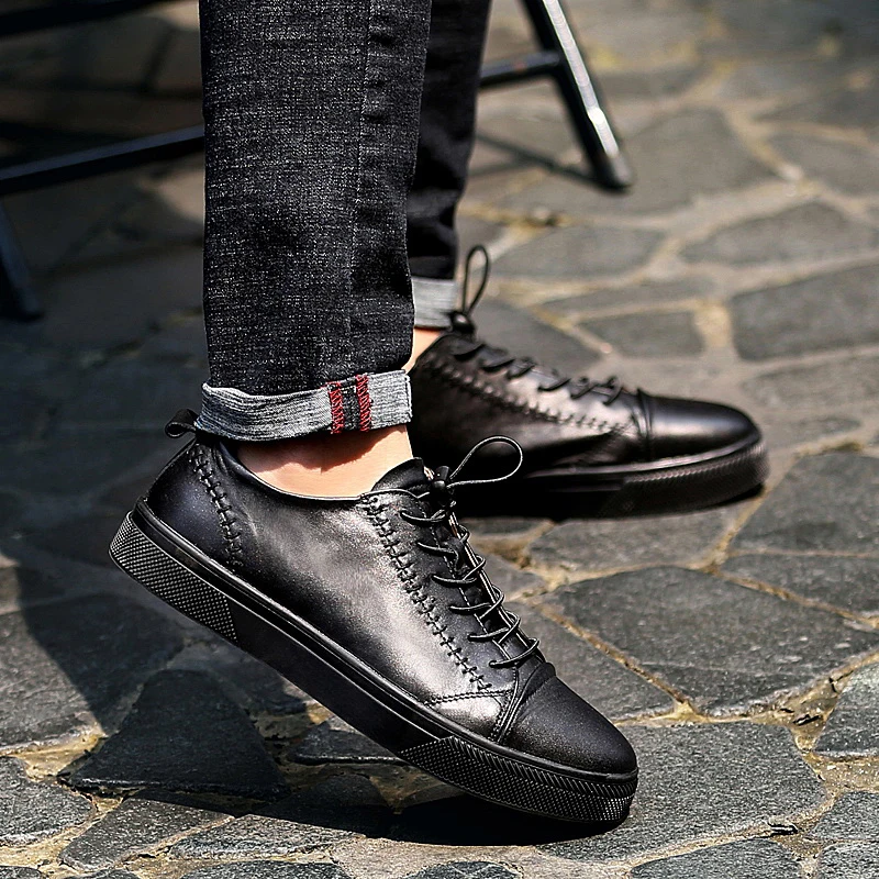 2019 Новая мужская обувь высокого качества 100% повседневная обувь из натуральной кожи Водонепроницаемая рабочая обувь летние туфли типа