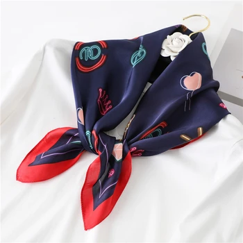 

Lente Zomer Zijden Sjaal Vrouwen Kleine Vierkante Haarband Print Hals Sjaals Foulard Lady Accessoires Bandana 2020 Nieuwe