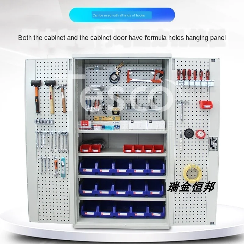 

Multifunctional tool storage cabinet steel double door heavy workshop drawer locker auto repair box