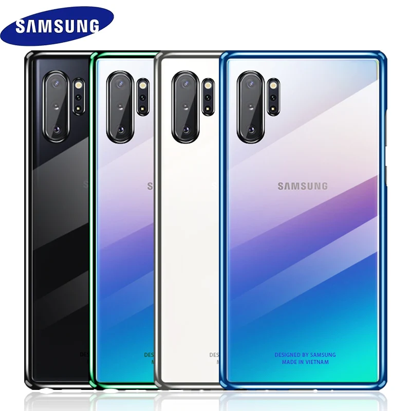 

For Samsung Note 10 plus Case Clear Hard Cover Transparent PC plating For SAMSUNG Galaxy Note 10 plus 5G Note10 Pro Back case
