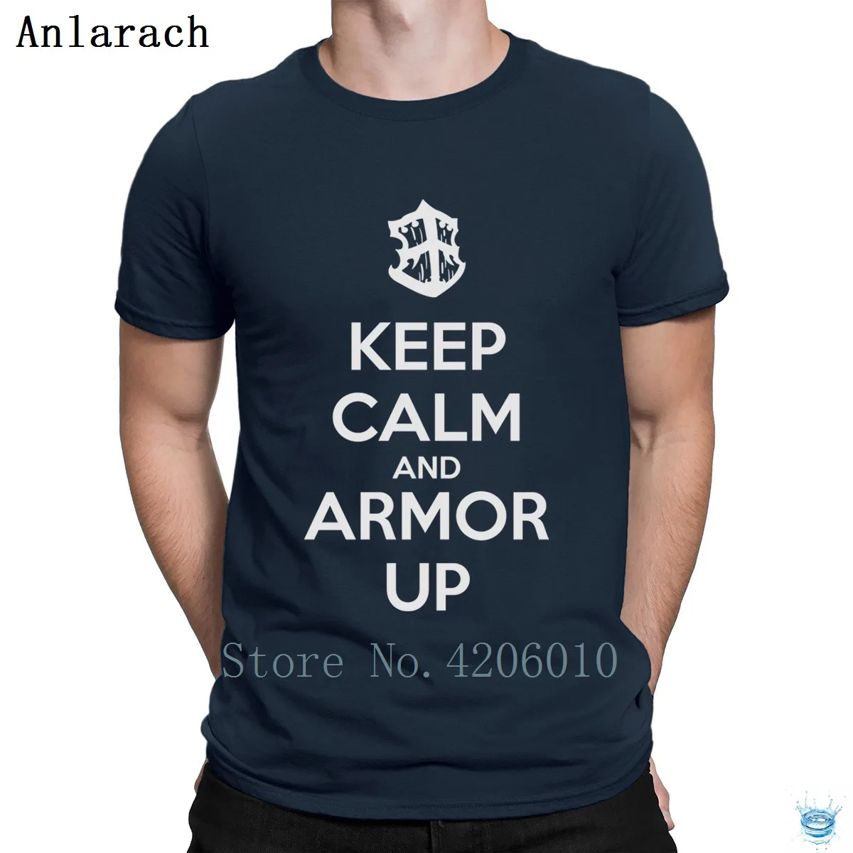 Футболка Keep Calm And Armor Up,, принт, высокое качество, Мужская футболка, базовая, тонкая,, модная