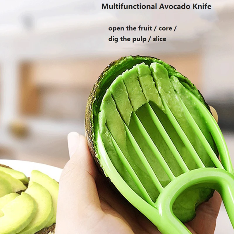 3 In 1 Avocado Slicer Shea Corer Butter Fruit Peeler Cutter Pulp Separator  Plastic Knife Kitchen Vegetable Tools Kitchen Gadgets