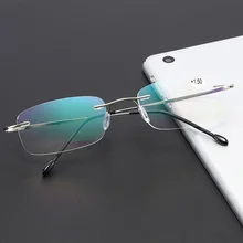 Новинка, очки для чтения из титанового сплава, мужские и женские, без оправы, ультралегкие оптические очки, диоптрий+ 1,0+ 4,0, увеличительные очки для женщин, большие размеры