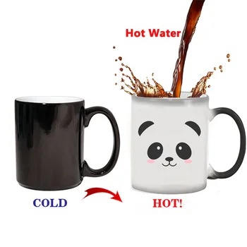 

Creative Cute Animal Panda Mugs Heat Reveal Cups Ceramic Color Changing Coffee Mugs Magic Tea Cup Mug As Gift For Friends
