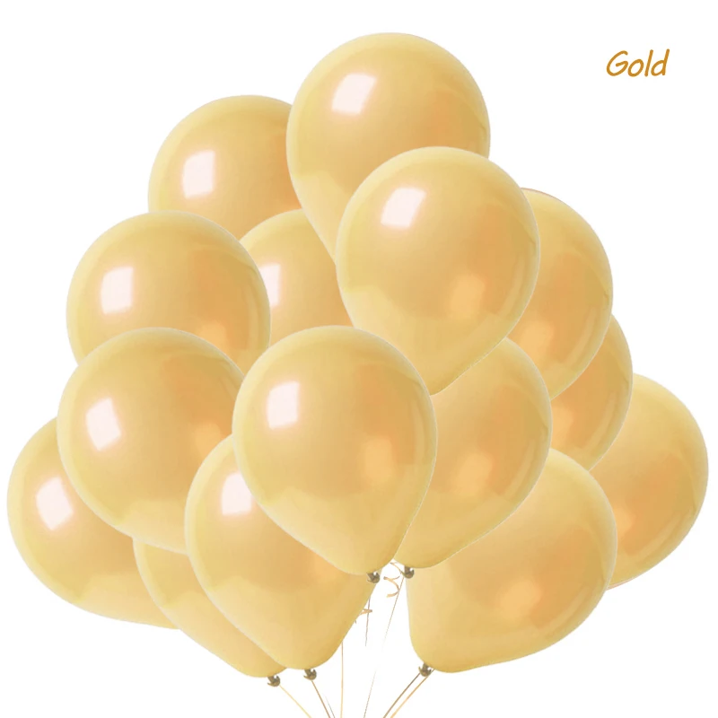 Gold 10 шт. воздушные шары 1,5 г 10 дюймов жемчужные круглые латексные шары Детские любимые латексные воздушные шары игрушки для свадьбы дня рождения декор воздушный шар - Цвет: Gold