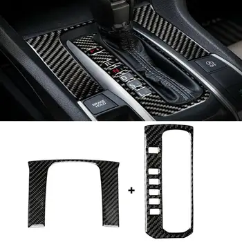 

2PCS Car Gear Shift Panel Trim Cover Decal Decor Carbon Fiber Stylish Carbon Fiber Gear Shift Panel Decor Trim Cover Tools