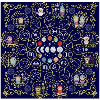 

Twelve constellations patterns Counted Cross Stitch 11CT 14CT DIY Chinese Cross Stitch Kits Embroidery Needlework Sets