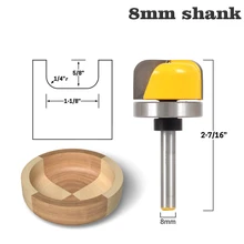 1-1/" диаметр чаши лоток фрезы-8 мм" хвостовик древесины инструменты вогнутый радиус фрезы для деревообработки