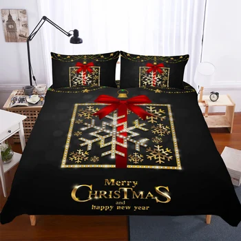 

BEST.WENSD High-grade Fabric Snowflake Bedding-sets Winter Duvet Cover Set Cotton Comforter Bedding Set Merry Christmas DropShip