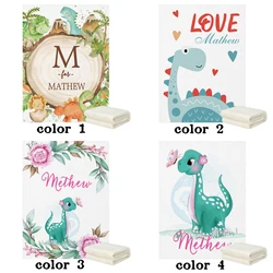LVYZIHO – couverture mignonne en polaire personnalisée avec nom de dinosaure pour bébé, 30x40/48x60/60x80 pouces 