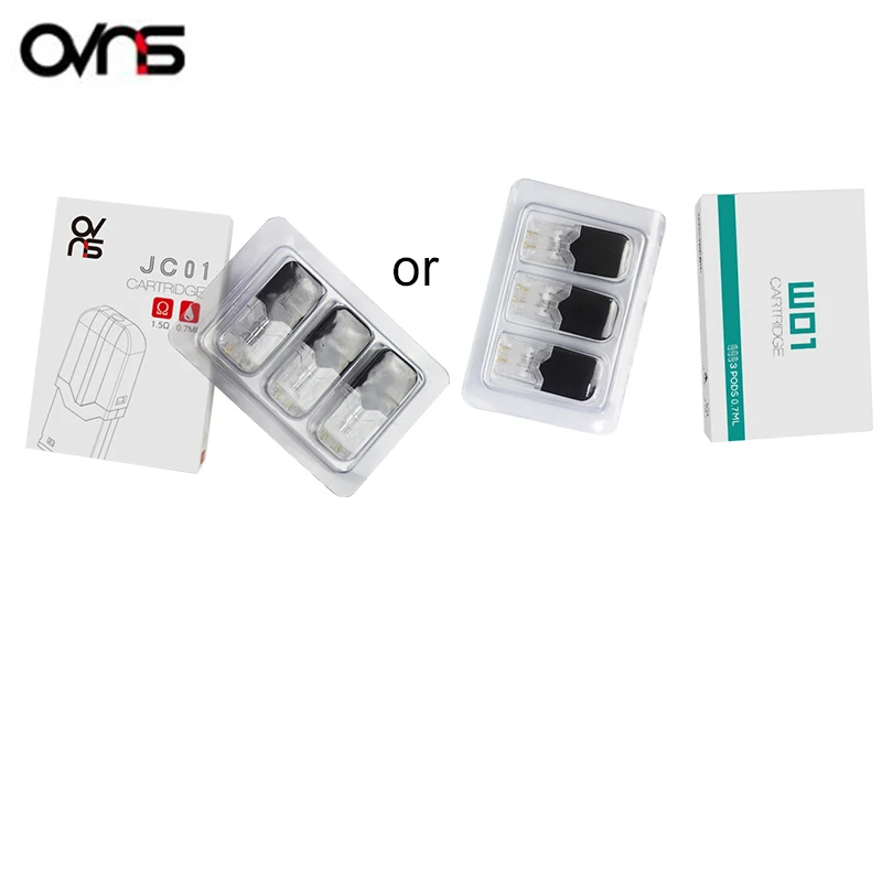 

6-30pcs Original OVNS W01 JC01 Cartridge Pod For JUUL W01 Kit 0.7ml Cotton/Ceramic Coil Electronic Cigarette Vaporizer