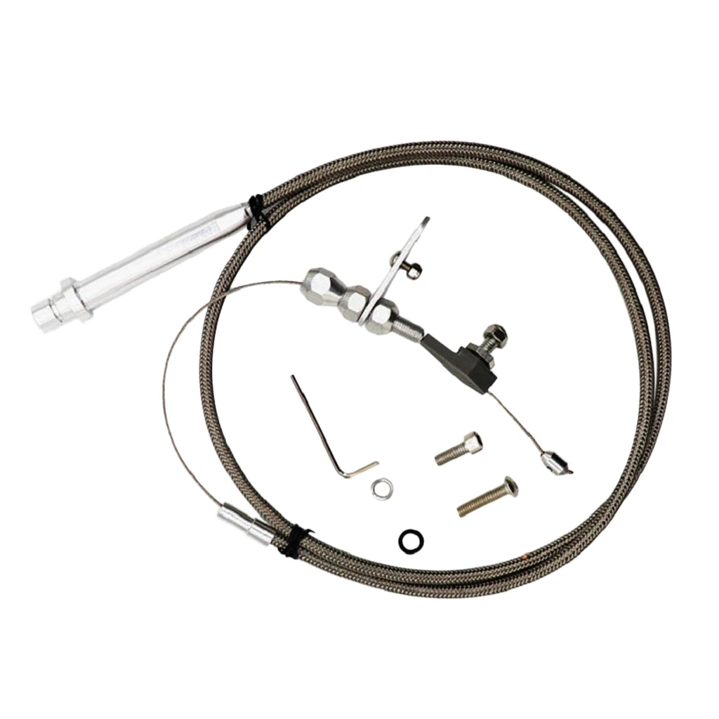 

Stainless Steel Braided Throttle Cable Kickdown Line Wire Accessories Compatible with GM TH350 Transmission