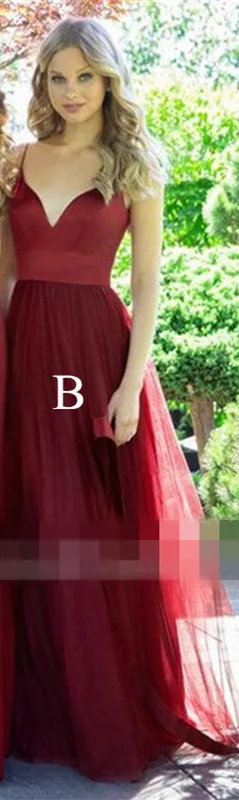 B Mrs win платье подружки невесты бордовое с v-образным вырезом на бретельках Свадебные вечерние платья для женщин Русалка длинное Vestido Madrinha до 50 HR131 - Цвет: B