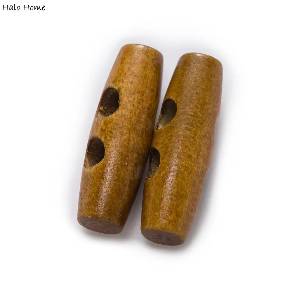 10pcs Olives Buttons 2 Hole Wood Toggle Sewing Craft DIY Accessory Compatible With Clothing Coat Jacket Blazer Bag 4