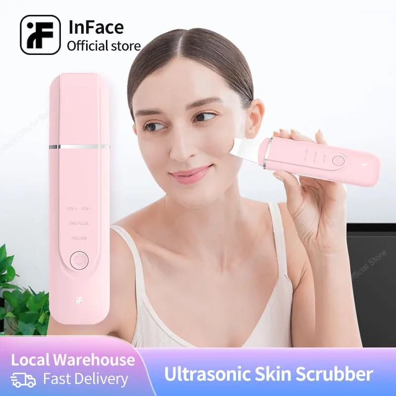 InFace ультразвуковой скребок для кожи лица очиститель ионов угрей пилинг лопаты