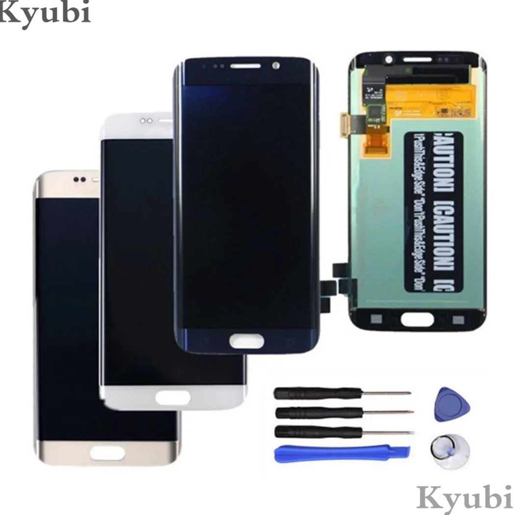 5,7 ''Amoled Difitizer в сборе для Samsung Galaxy S6 Edge Touch ЖК-дисплей в сборе без рамки для Samsung Galaxy S6 Edge