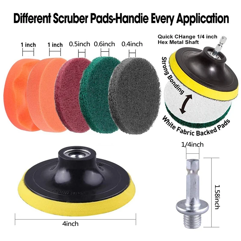 25 шт. дрель щетка для очистки Scrubber набор крепления с удлинителем ванной комнаты