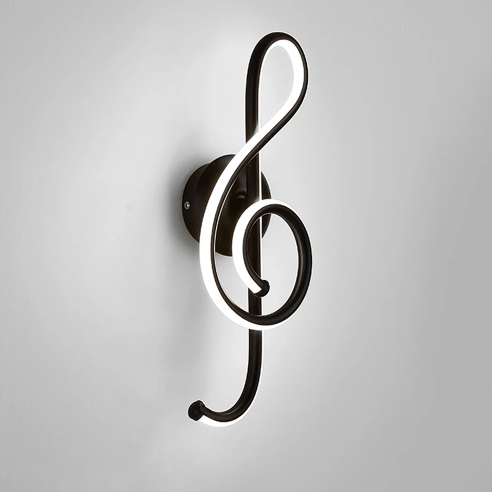 Metal Led Musical Note Wall Lamp Bedside Spiral Night Light Modern Hallways Living Room Bedroom Restaurant Party Lighting Decor led wall lights Wall Lamps