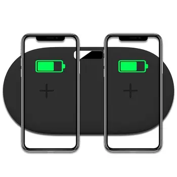 

Dual Wireless Charging Pad,10W Qi Certified Fast Charger Two Phones Compatible iPhone X/8, Samsung Note 8/S8, S7, S6 Other Qi Re