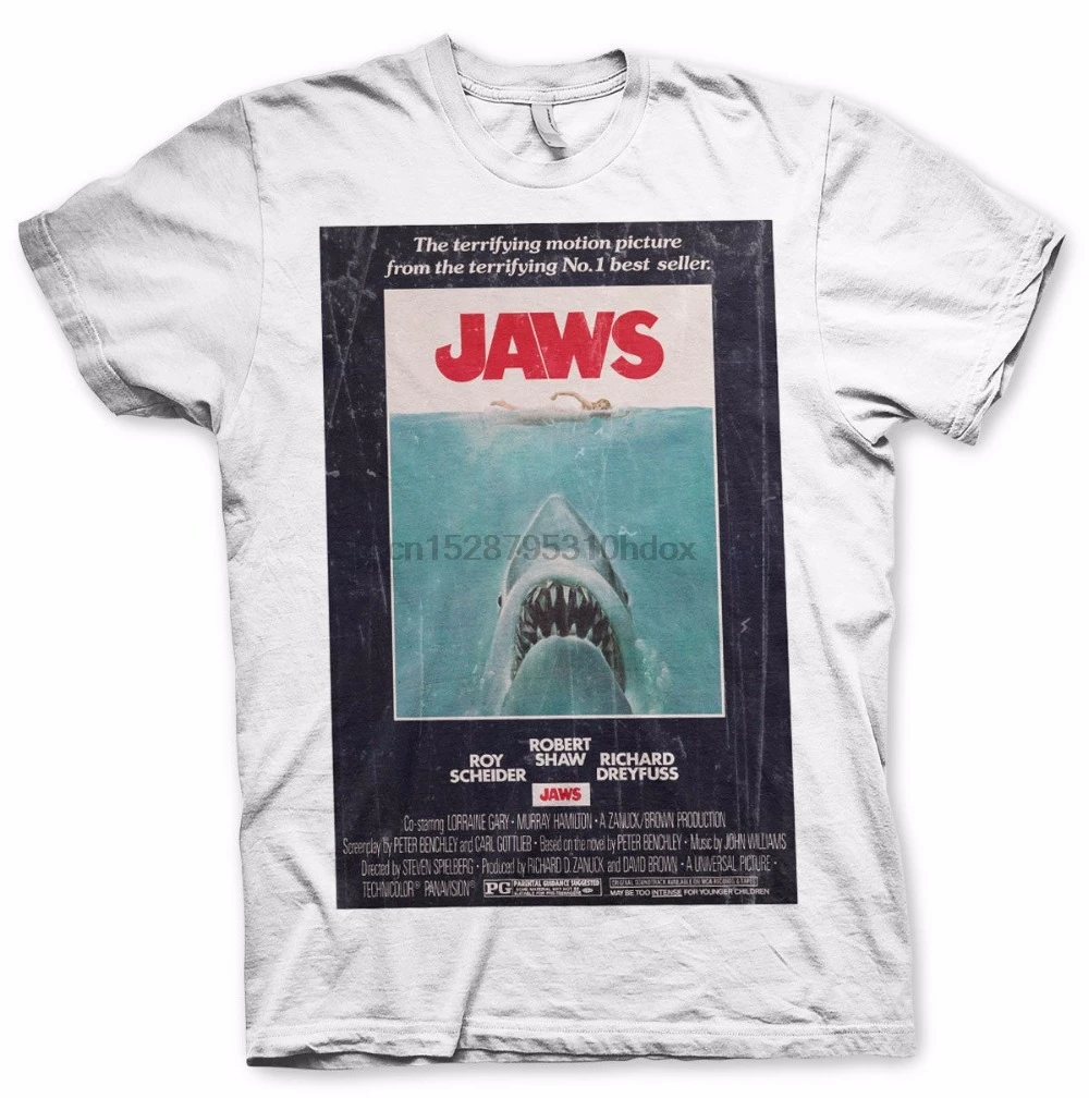 Military T Shirts O Neck Shirt Jaws Lo Squalo Vintage Original Poster Maglia Short Sleeve Compression For Men | Мужская одежда