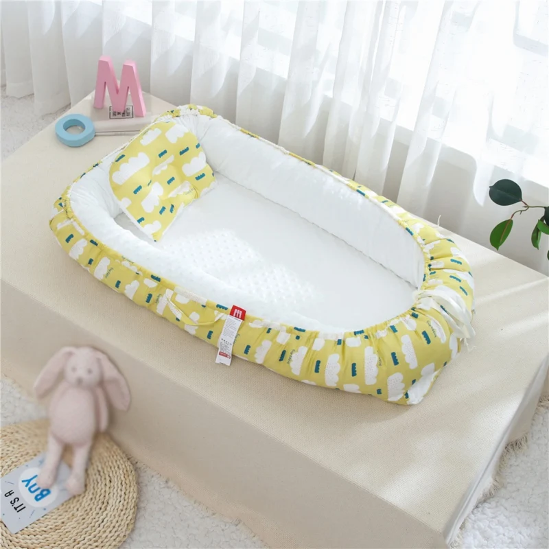Воздухопроницаемая кроватка для новорожденных, спальное гнездо, детская люлька, простыни, детская люлька для кровати, портативный детский шезлонг H