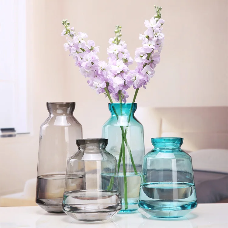 

[Xin jiahe qin] Mediterranean Home Accessories Blue Creative-Crystal Home Decorations Decoration Flower Arrangement Vase