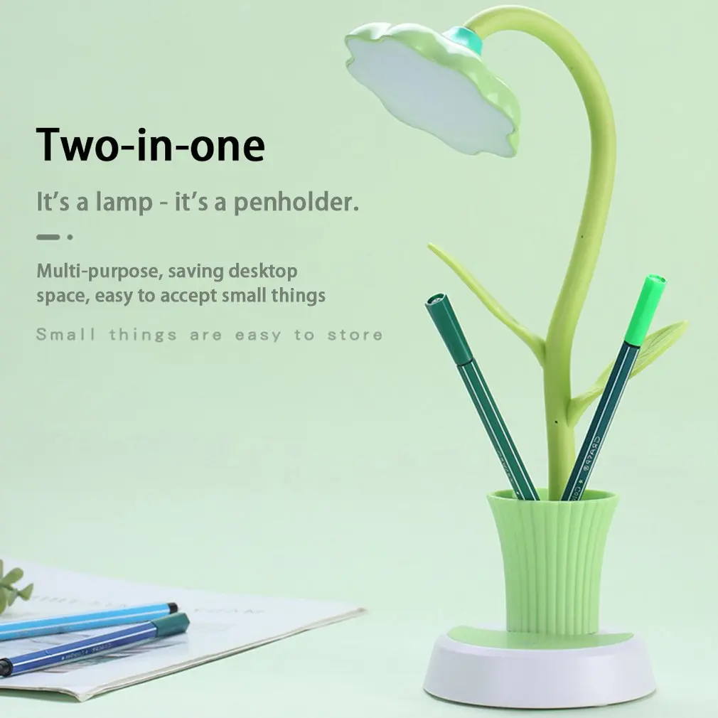 2 in 1 Led Sunflower Pen Holder Night Light Home Bedroom Decoration USB Charging Lights Creative Atmosphere Table Lamp