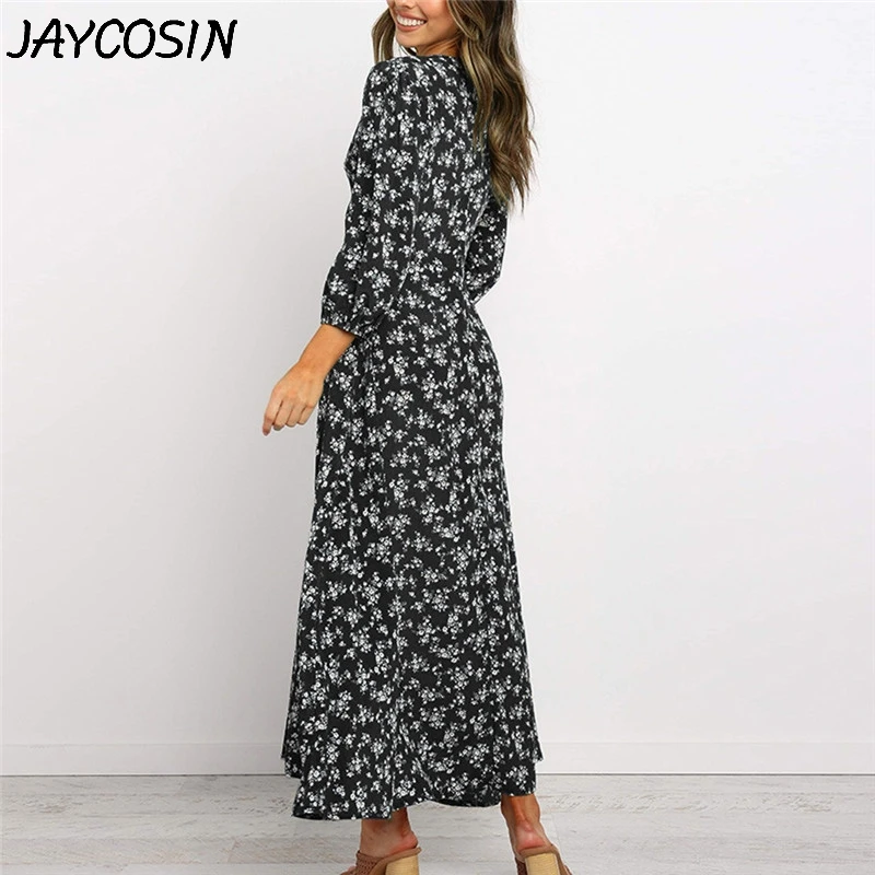 Женское шифоновое платье JAYCOSIN с v образным вырезом рукавом три четверти
