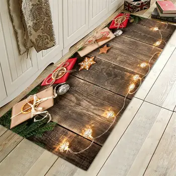 

Christmas Floor Mat 3D Christmas Flannel Carpet Carpet Non-slip Kitchen Dining Table Chair Fireplace Floor Mat Christmas 5 Sizes