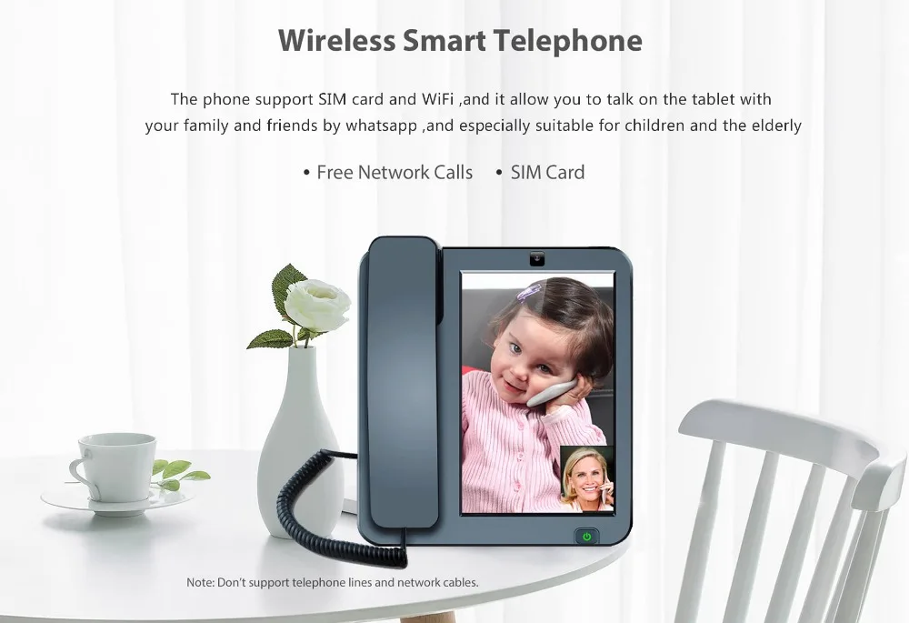 3g 4G sim-карта Android Smart cordle telefono inalambrico de Video Call telefono fijo para чехол для телефона
