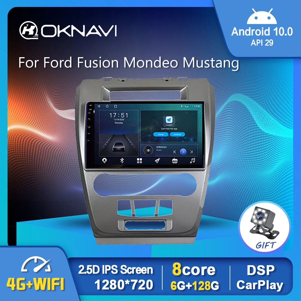 Автомагнитола на Android 10 0 видеоплеер для Ford Fusion Mondeo Mustang 2009-2012 GPS стерео навигация DSP