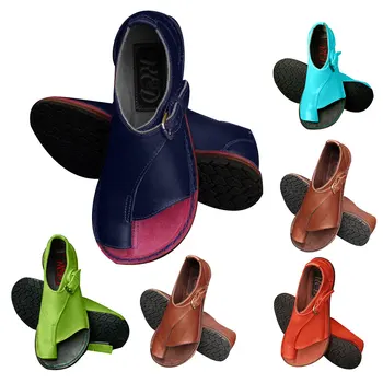 

SHUJIN Women Shoes Soft Genuine Leather Women Sandals Female Flat Sandals Women Casual Summer Beach Shoes Female Buckle