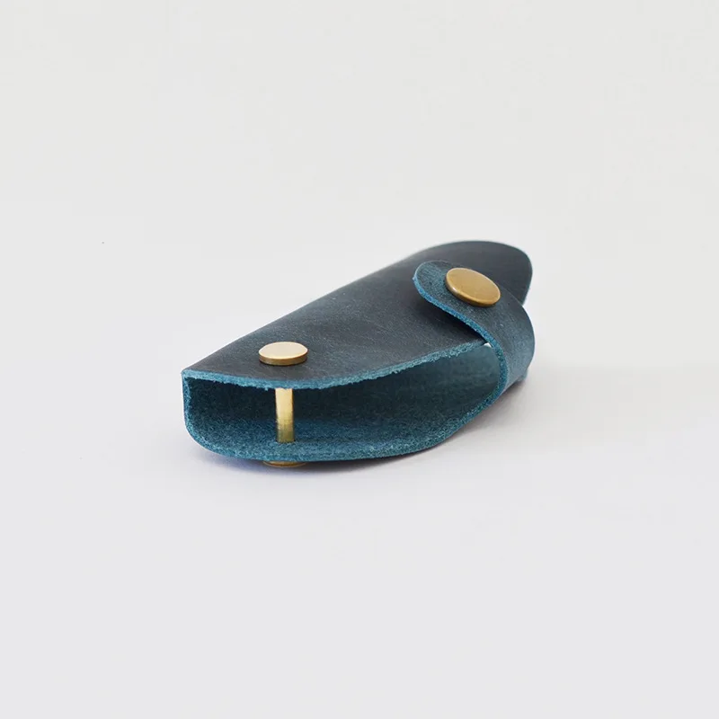 Натуральная кожа маленький унисекс Автомобильный ключ кошелек для мужчин и женщин ключ безопасная вешалка современный стильный органайзер для ключей цепочка для брелоков чехол сумка - Цвет: Blue