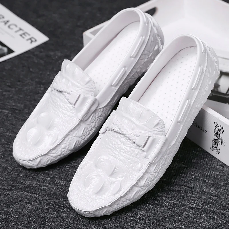 Men Casual Leather Shoes Italian Fashion Snake Skin Loafers designer Male Dress Moccasins Homme Tide Men Peas Shoes Lazy Shoes (14)