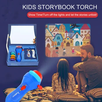 

Story Projector Torch Educational Flash Light-Up Toys for Children Kids Lamp Play Sleeping Stories Perform Christmas Gift