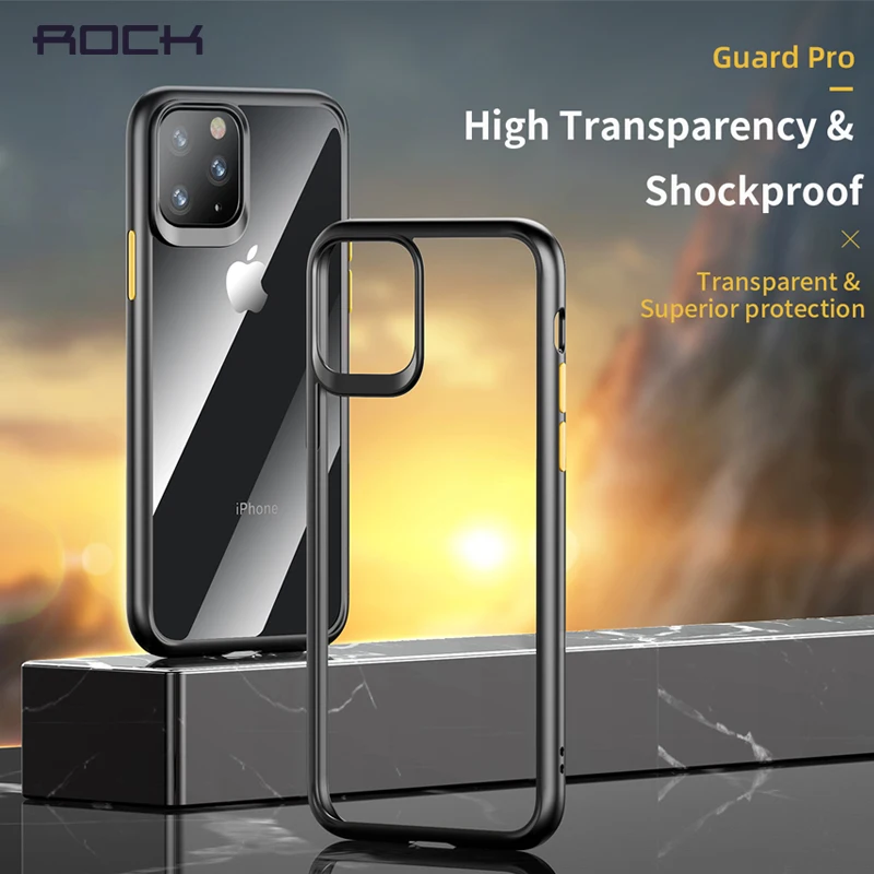 ROCK для iphone 11 iphone 11 pro max чехол с кристаллами, прозрачная, для телефона защита soфт+ Твердый Чехол-гибрид для iphone 11 pro крышка