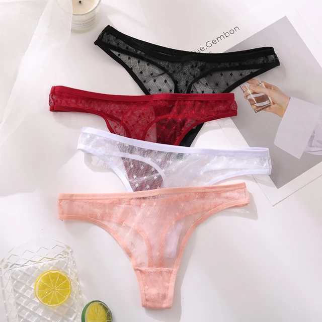 Female Exquisite Embroidery Floral Panties Lady Lace Sexy Transparent  Underwear Women's Mesh Hollow Out G-string Low-waist Panty - AliExpress