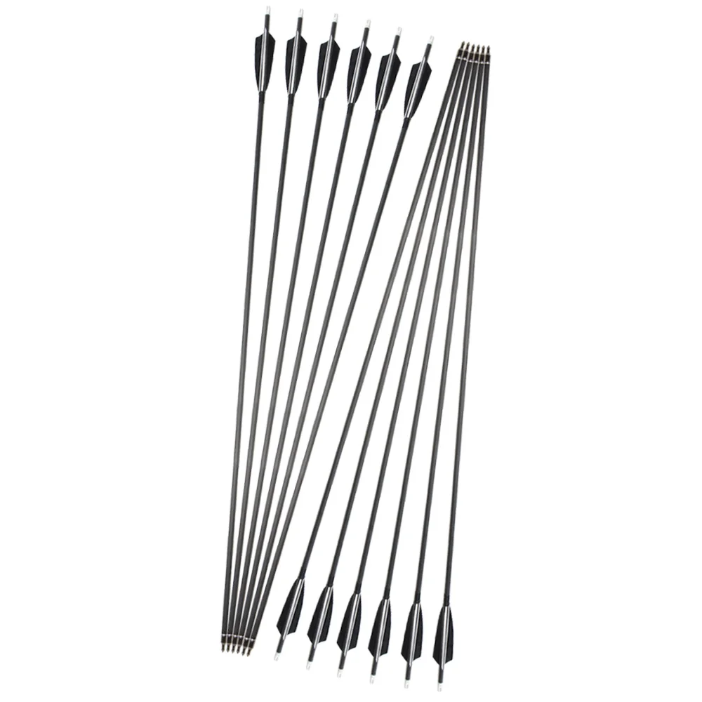 Details about   31'' Archery Hunting Arrows Spine 500 Turkey Feather Carbon Fiber Shaft Arrow US 