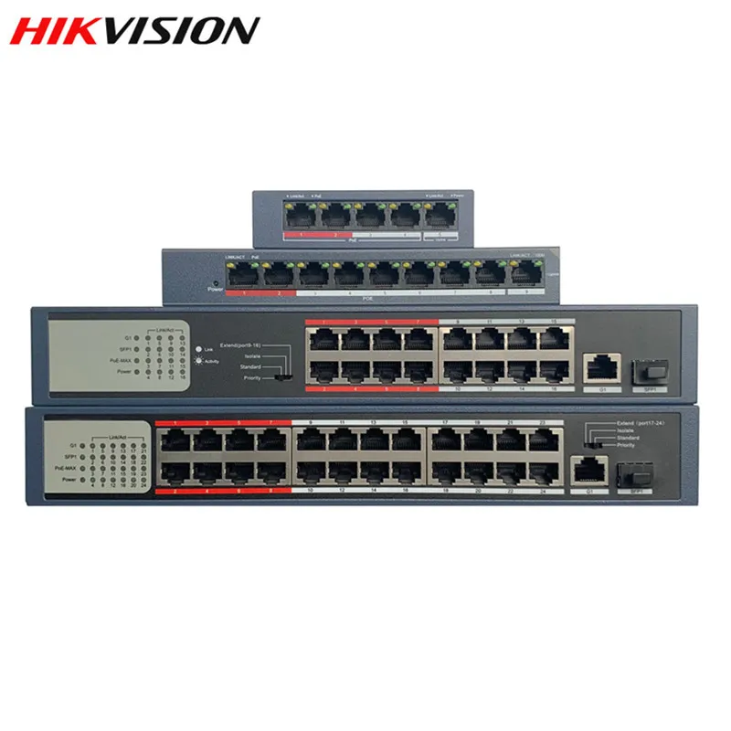 HIK 4CH 8CH 16CH 24CH PoE LAN сетевой коммутатор, DS-3E0105P-E/м DS-3E0109P-E/м DS-3E0318P-E/м DS-3E0326P-E/м экономического