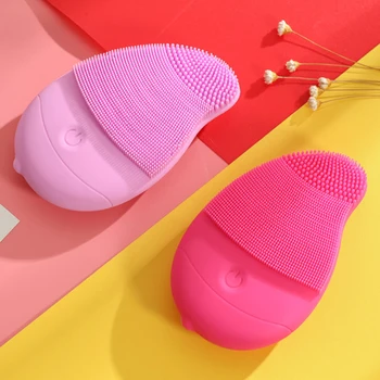 

Electric Sonic Facial Cleansing Brush Mini Silicone Brush Cleaner Massager Vibration Deep Pore Cleaning Scrubber Rechargeable