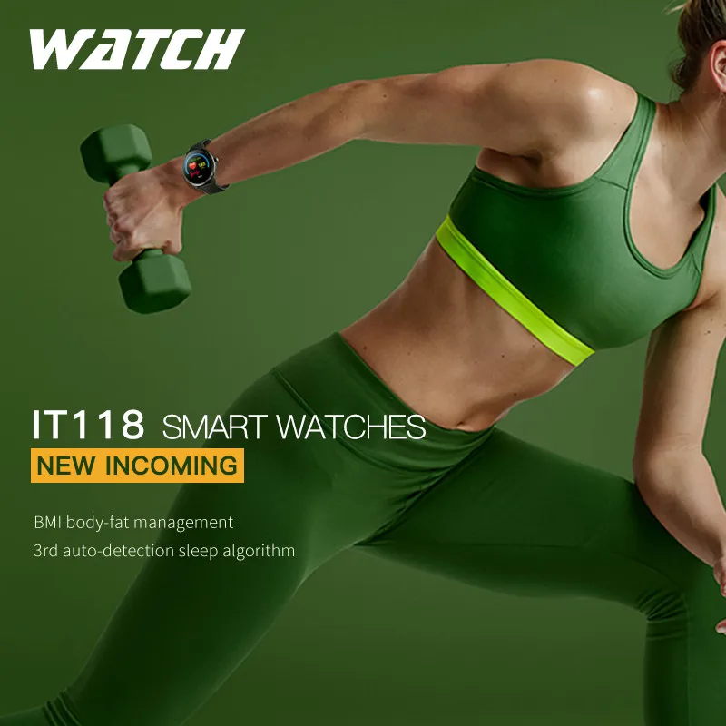 IT118 Smart Bracelet Fitness Band Smart Watch Men Color Display Waterproof Heart Rate Monitor Smart Bracelet