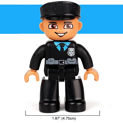A01 police Ходячие фигурки, блоки, игрушки для больших строительных блоков, совместим с Duplo, кубики, персонажи, блоки для детей - Цвет: A01 police