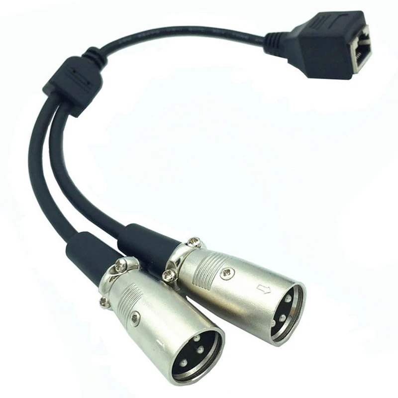 2 XLR 3 Pin MaleTo RJ45 Женский сетевой адаптер Соединительный кабель(25 см