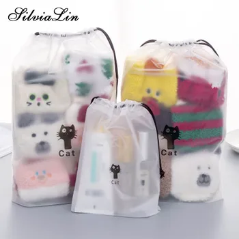 

10pcs Transparent Animal Cat Cosmetic Bag Travel Makeup Case Zipper Make Up Handbag Organizer Storage Pouch Toiletry Women Kit