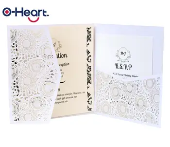 

10pc Unique Elegant Wedding Invitations Card Greeting Cards Laser Cut White Pattern Company Event Birthday Party Valentines