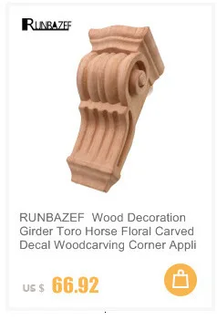 RUNBAZEF Wood Applique Onlay Wood Decal Modern Ornamental European Decoration Rose Crown Leaves Wooden Corner Home Figurines NEW