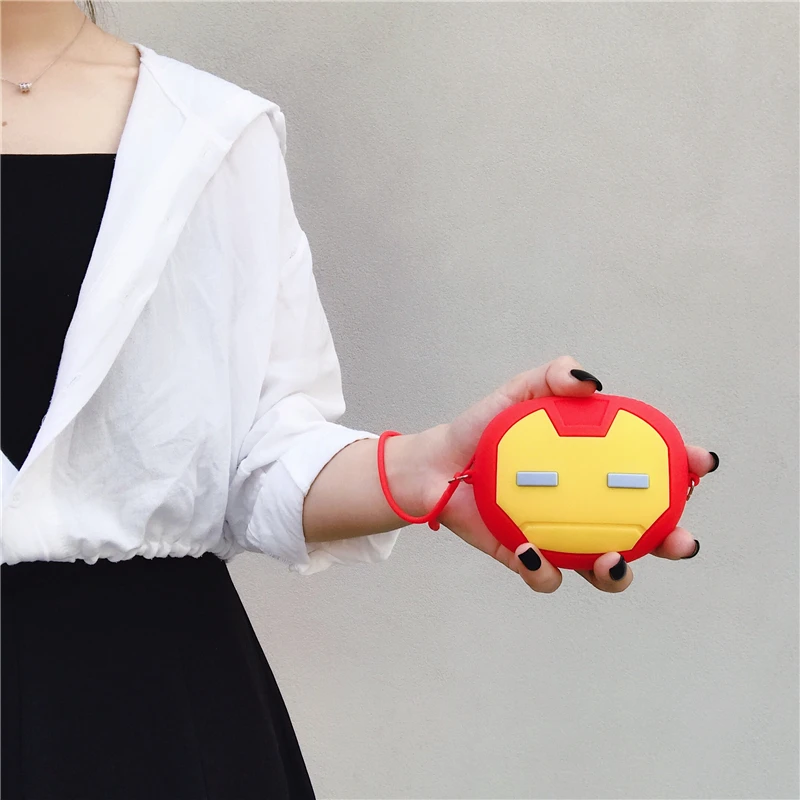 

Creative 3D Anime Cartoon Iron Man Mini Silicone Coin Purse Small Wallet Women Money Clips Change Pouch Cards Holder Storage Bag