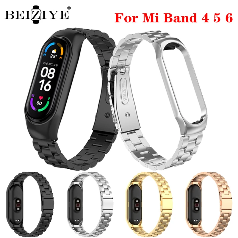 For Xiaomi Mi Band 6 5 4 Metal Wristbands Stainless Steel Bracelet for Xiaomi Mi band 4 5 6 Wristband Strap Correa Accessories