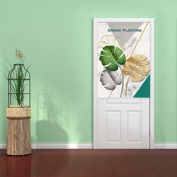 

1 PCS Tropical Plants Printing Hangings Door Curtain For Decorative And Privacy Protection Without Curtain Rod
