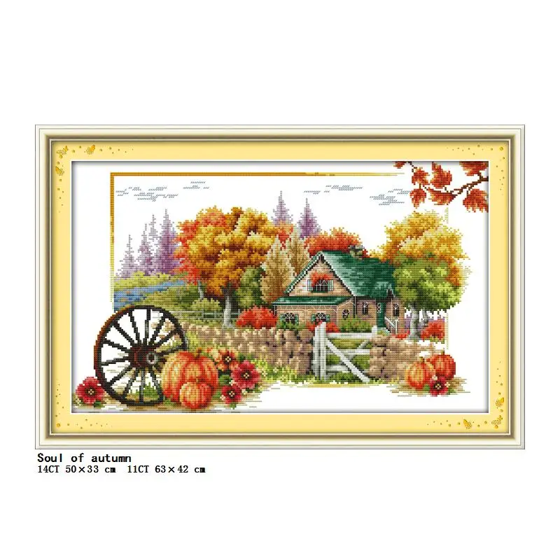 Four Seasons Scenery Series Cross Stitch Kit DIY Landscape Pattern 14CT 11CT Embroidery Set Needlework Home Decoration Painting cross stitch kit cross stitch tools